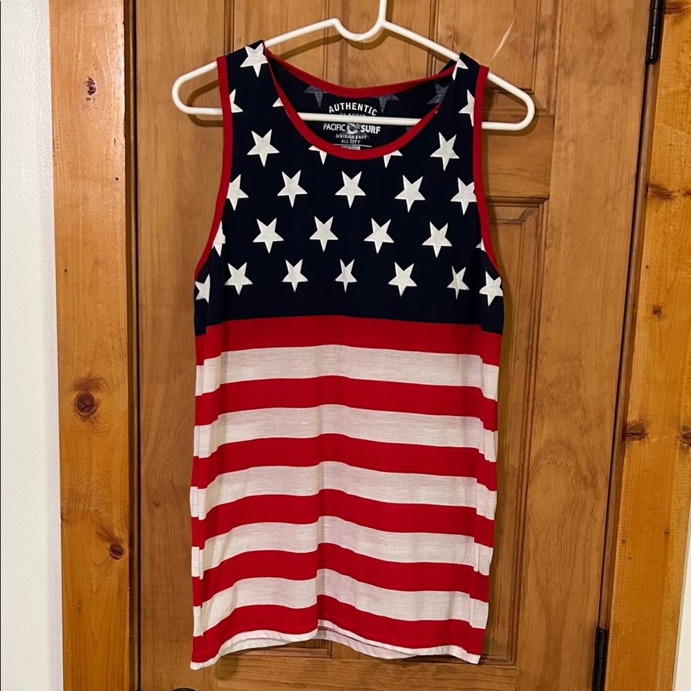 Men’s Red, White, and Blue Star Tank Top